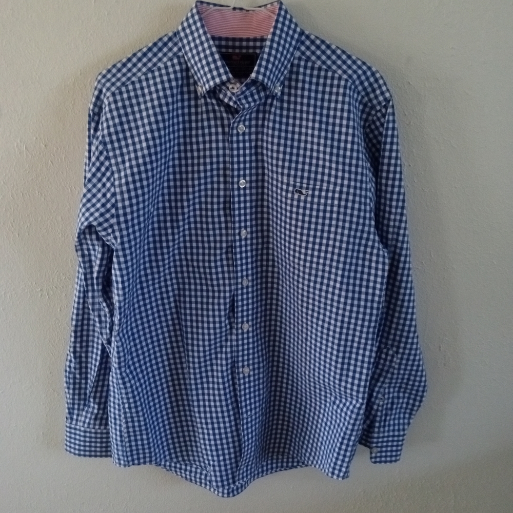 VINEYARD VINES Tucker Classic Fit Blue Check Shirt | M - Picture 2 of 7